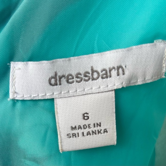 Dressbarn Floral V-Neck Midi Dress in Turquoise and Black - Picture 9 of 10